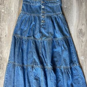 Little House on the Prairie Denim Maxi Skirt